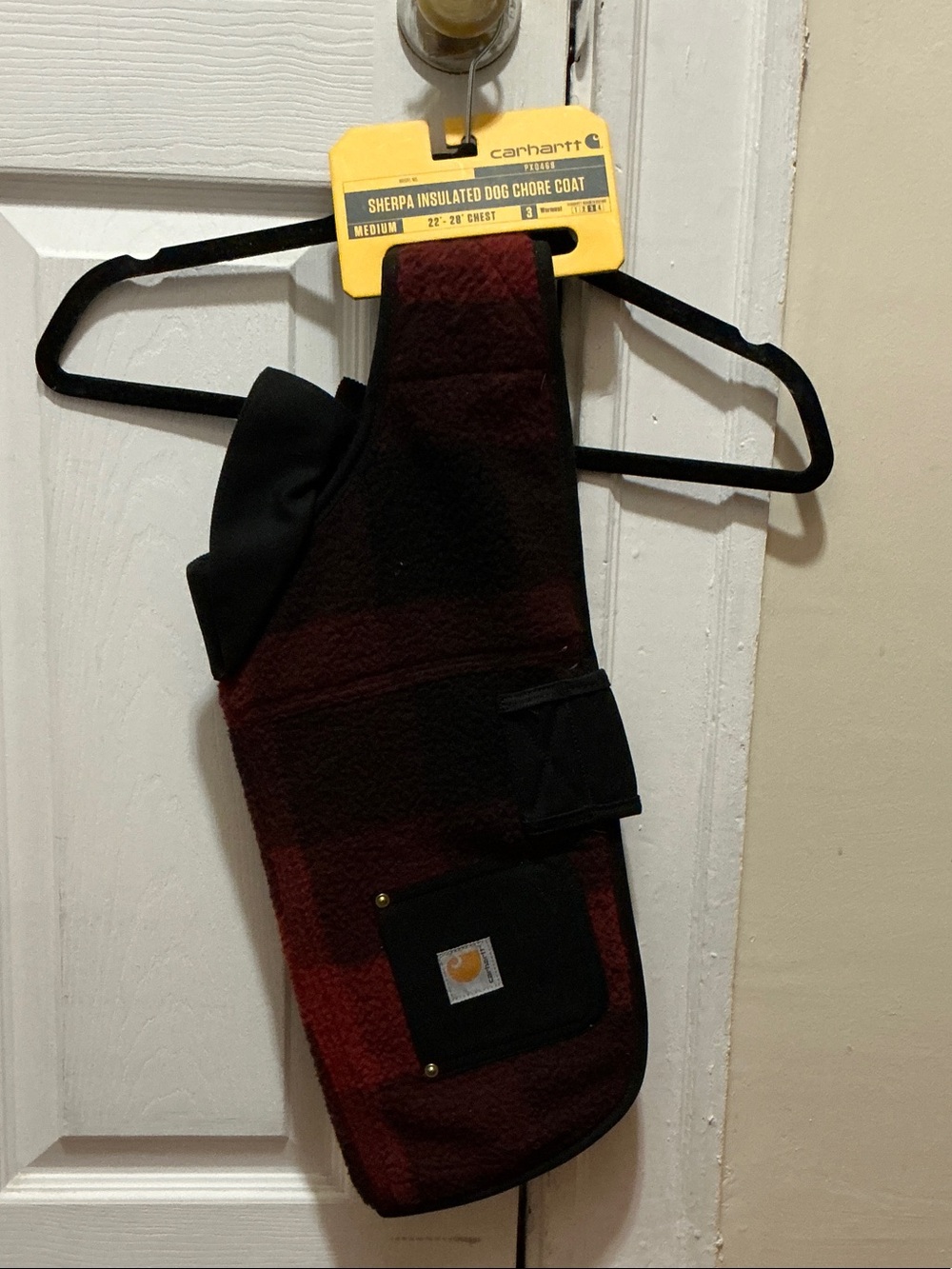 Carhartt Red and Black Plaid Sherpa Dog Coat